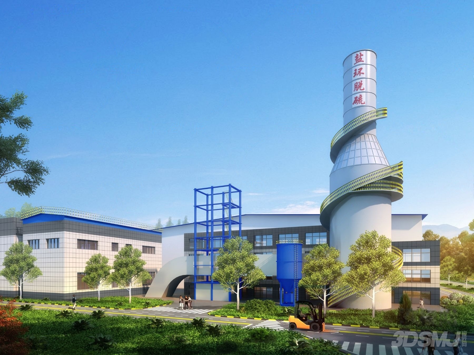 现代钢铁工厂建筑外观的3D模型设计——探索模匠网的高效创新之道
