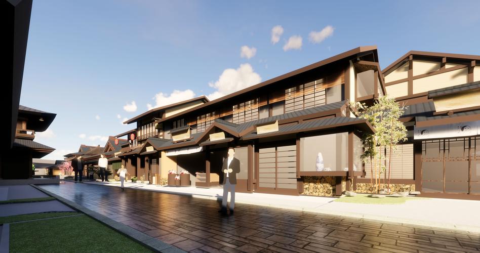 拈花湾日式休闲商业街建筑模型设计2018年资料